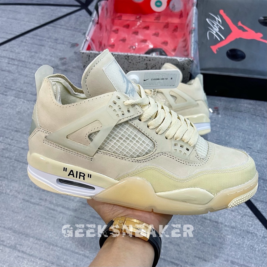 Giày Sneaker Air Jordan 4 Retro Off-White Sail (W)