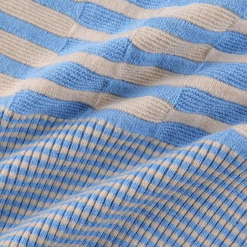 Áo Croptop Dệt Kim Trễ Vai Không Tay Họa Tiết Kẻ Sọc Mini Cổ Chữ V Gợi Cảm Cho Nữ