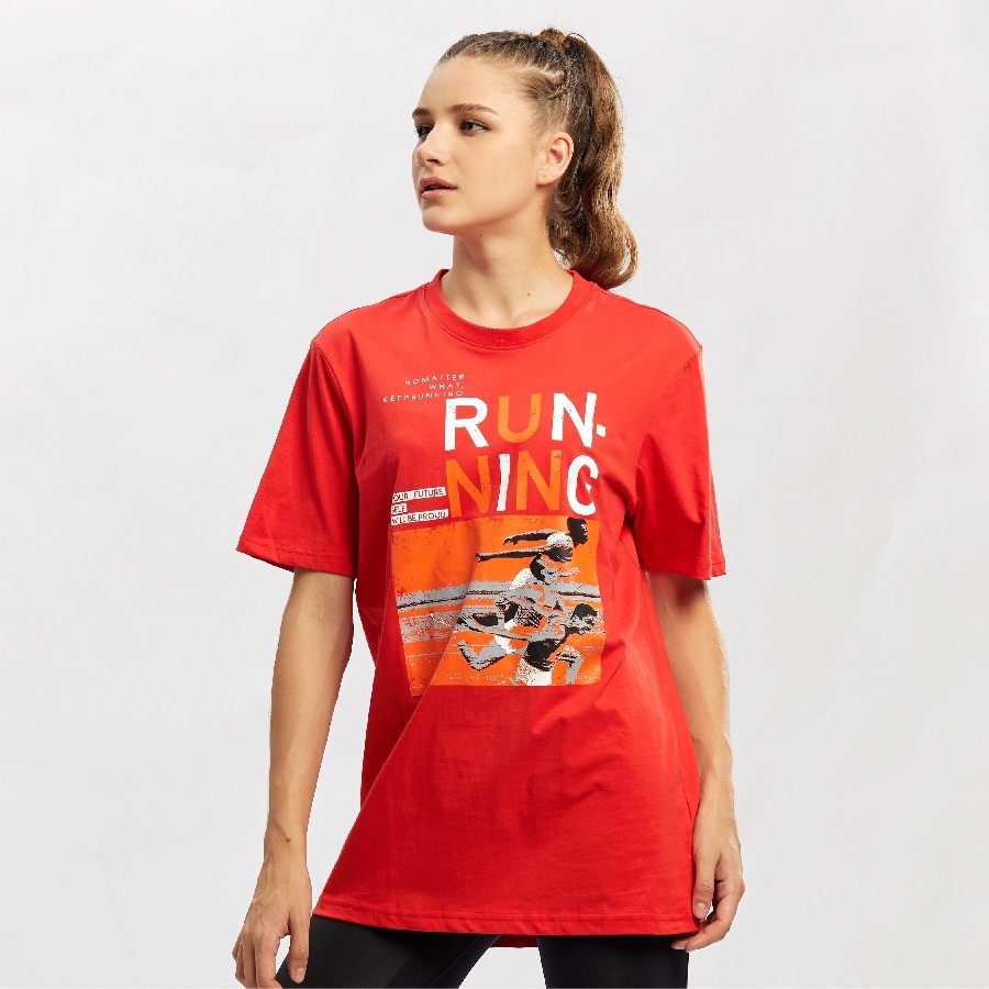 Áo thun thể thao unisex in chữ size lớn graphic &quot;RUNNING&quot; SLT 3005 - ONWAYS
