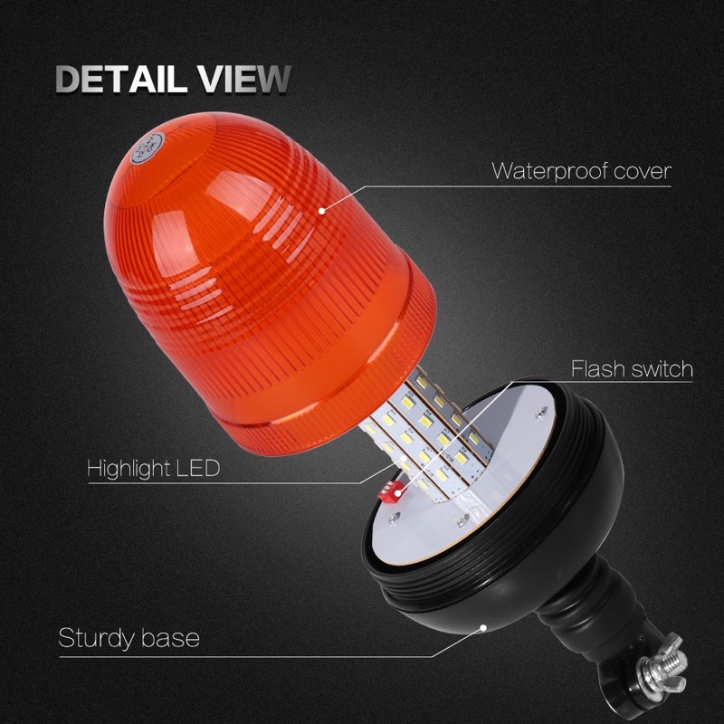 Đèn cảnh báo 80LED chân cao 12-24V