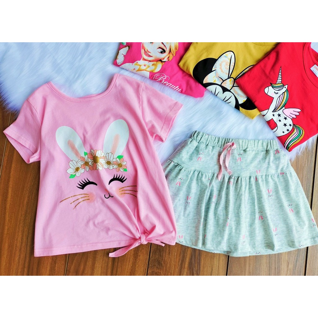 Bộ Bé Gái Gym.boree áo kèm quần váy chất cotton mềm mịn