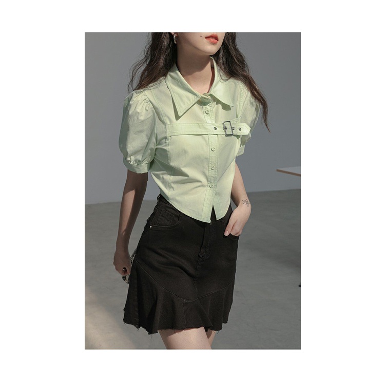 Áo Kiểu Tay Phồng Ngắn Thời Trang Mùa Hè Cho Nữ