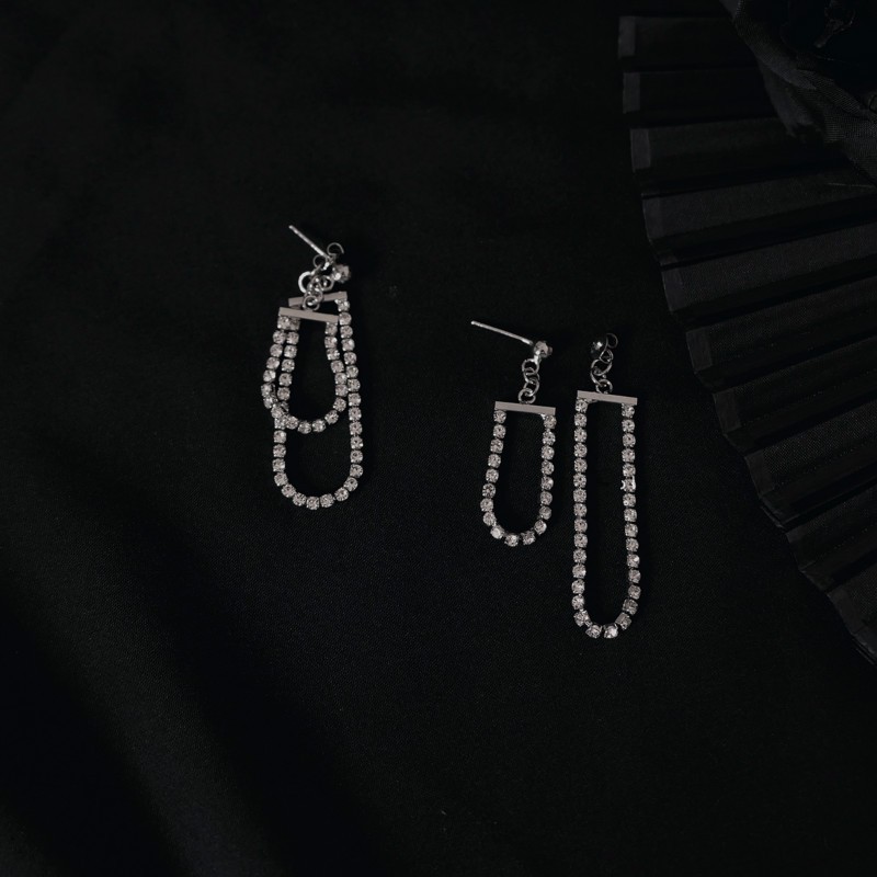 Bông Tai Đính Đá Lấp Lánh Thời Trang Dành Cho Nữ