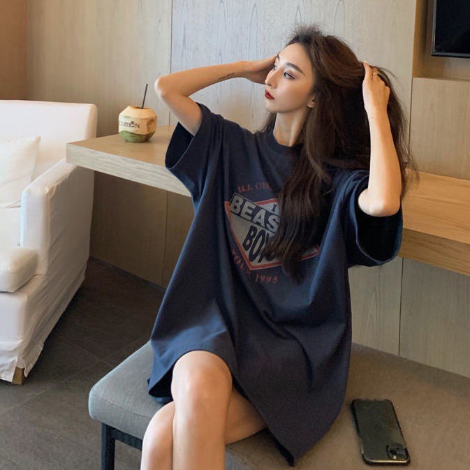 Áo Thun Tay Lỡ Dáng Rộng Thiết Kế Mới Thời Trang Mùa Hè Theo Phong Cách Hàn Quốc