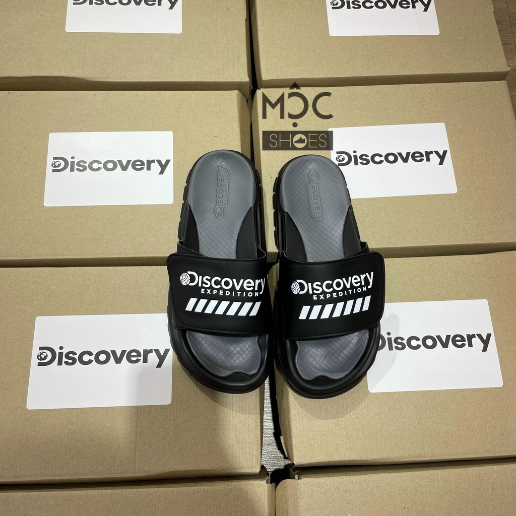Dép quai dán DISCOVERY - màu *Đen/Xám* - CODE: DXLP2101N BKS