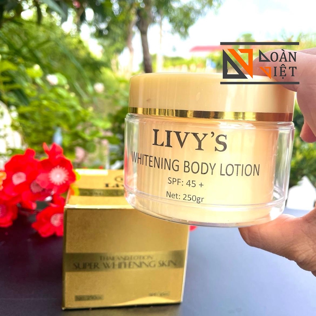 Kem DƯỠNG TRẮNG DA TOÀN THÂN LiVy'S 250g- Giảm thâm sạm, cân bằng độ ẩm cho da mịn màng.Hàng nhập chính hiệu từ Thái Lan