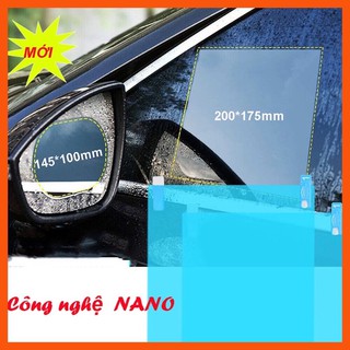 ⚡video thật⚡ bộ 4 miếng dán chống nước mưa kính cửa sổ và gương hậu ô tô