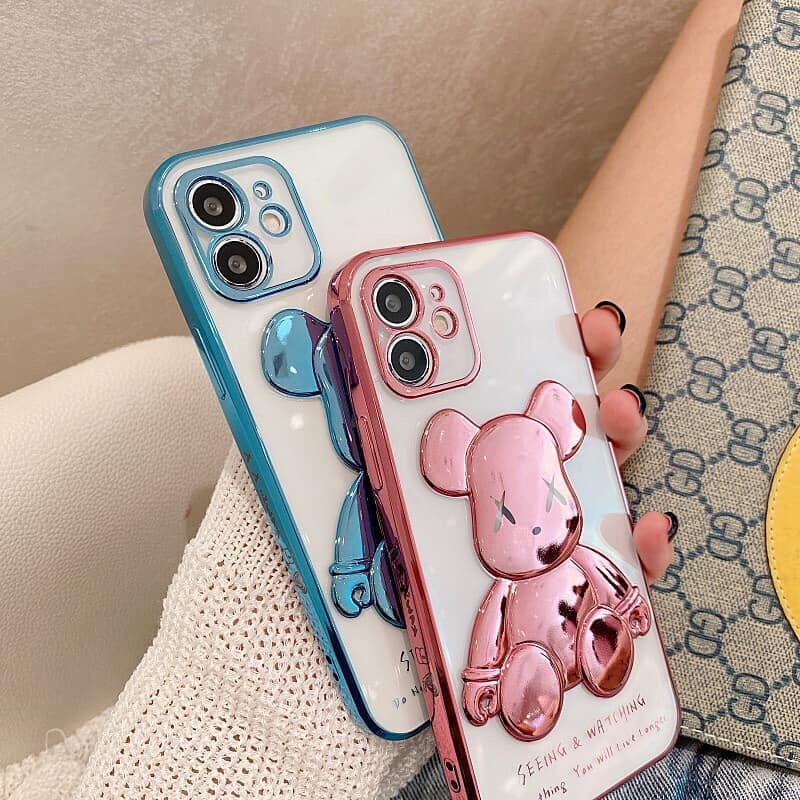 Ốp lưng in nổi hình gấu Bearbrick 3D cho iPhone 6Plus, 7Plus, Xsmax, 11Promax, 12Promax, 13Promax