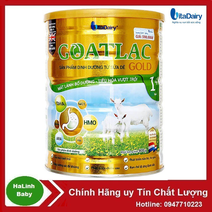 [Mẫu mới] Sữa Dê Goatlac Gold 1+ 2+ (800g) Goatlac 3