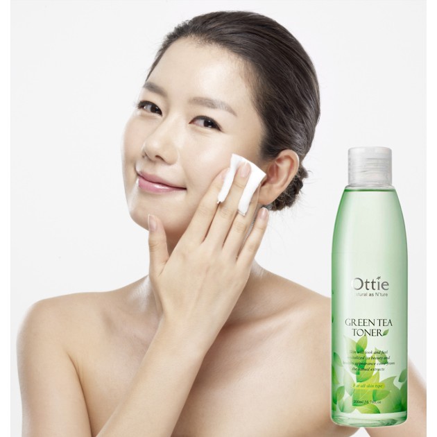 Nước Hoa Hồng Làm Mịn Da Chiết Xuất Trà Xanh OTTIE GREEN TEA TONER_Mỹ phẩm Hàn Quốc chính hãng