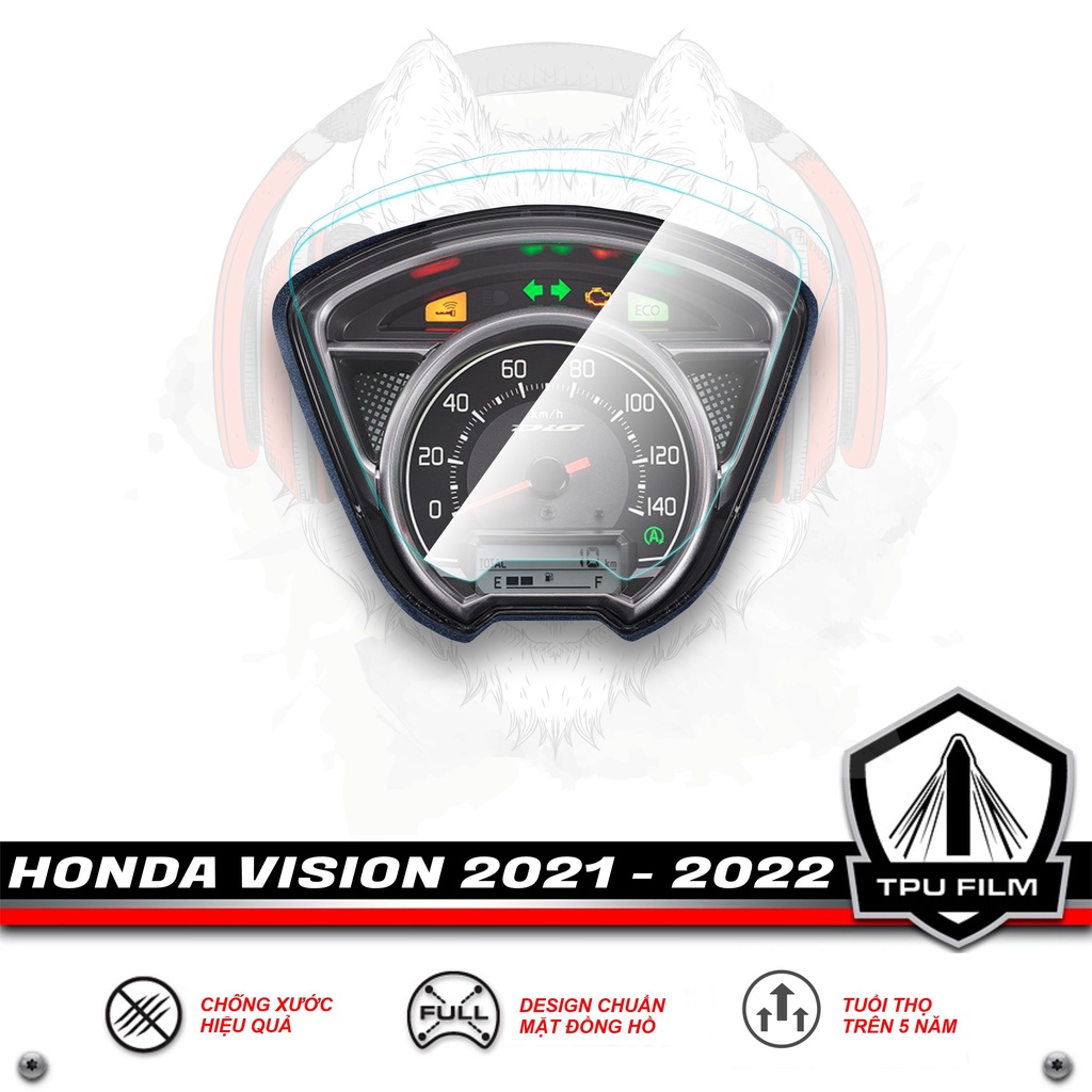 Miếng dán PPF TPU bảo vệ mặt đồng hồ xe VISION 2021 2022 - HONDA VISION 2021 VISION 2022
