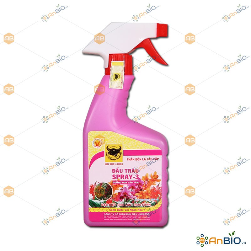 Phân Đầu Trâu SPRAY-3 bình xịt 500ml DƯỠNG HOA LÂU TÀN- CHUYÊN LAN, HOA KIỂNG - A3.1020