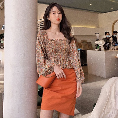 Áo hoa PERTY phong cách Hàn Quốc thời trang mùa hè cho nữ