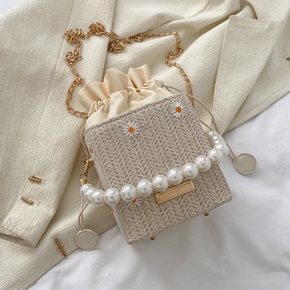 Túi Xách Nữ Đan Rơm Thủ Công Thời Trang Hàn Quốc 2021