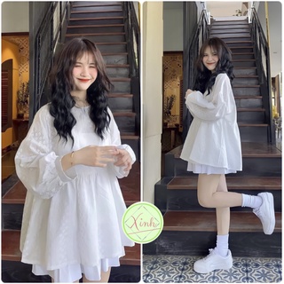 Áo babydoll hoa nhí nữ🌸sơ mi tay bồng hoa nhí freeship xinh.store93