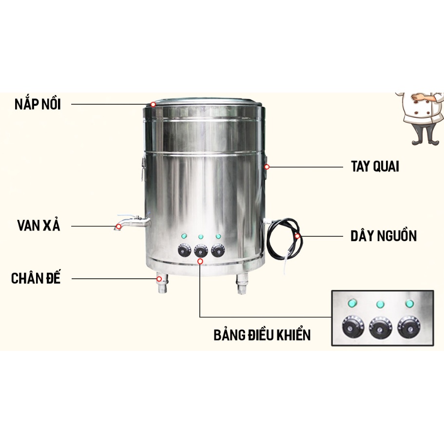 Nồi nấu nước phở, bún, hủ tiếu bằng mâm nhiệt - INOX 304