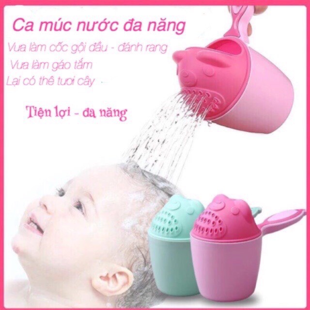 GÁO MÚC NƯỚC TẮM GỘI CHO BÉ YÊU -  CA TẮM GỘI ĐẦU GIẢM ÁP LỰC NƯỚC-ĐỒ CHƠI BỒN TẮM CHO BÉ