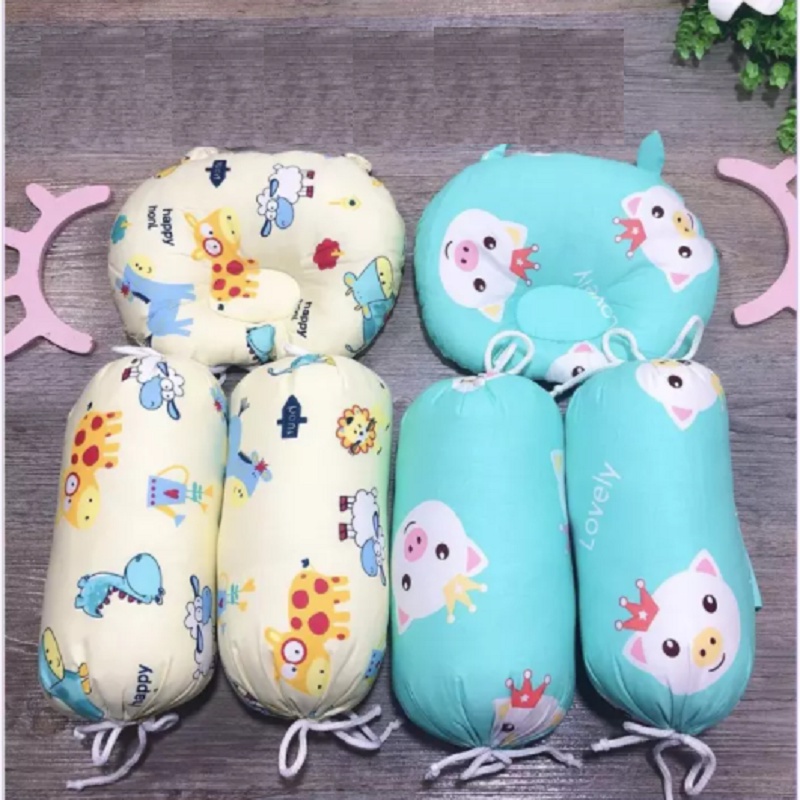 Gối chặn cho em bé sơ sinh Set gối chặn bằng bông cho em bé - Happy Bear