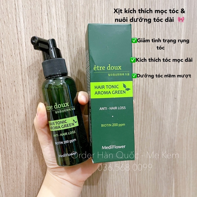 Xịt dưỡng dài tóc tảo bẹ Hair Tonic Aroma Green Biotin 200