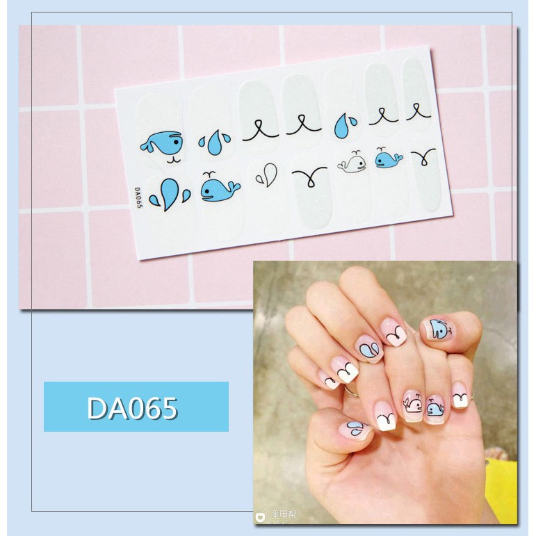 Bộ nail sticker 14 miếng dán móng tay trang trí 3D xinh xắn DA061-DA080 chống thấm nước