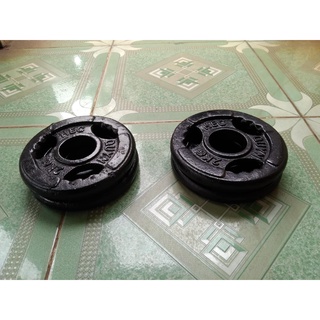 4 viên tạ bánh gang đúc 2kg lỗ to