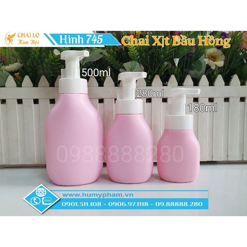 CHAI LỌ CHIẾT MỸ PHẨM - Chai Xịt Bầu Hồng 180ml - 280ml - 500ml