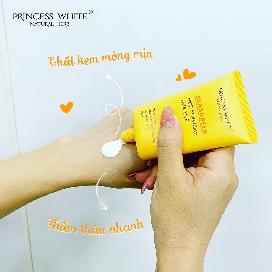 [CHÍNH HÃNG] Kem chống nắng dưỡng da dưỡng trắng phiên bản 3 trong 1 PRINCESS WHITE