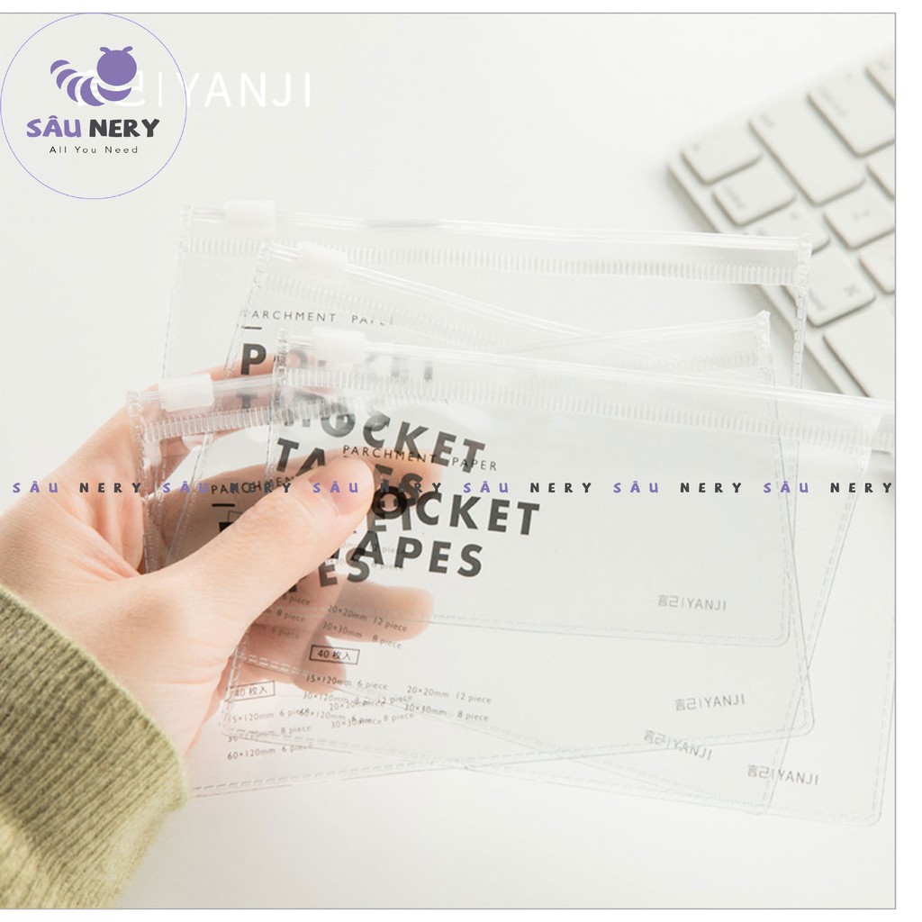 [SALE XẢ HÀNG] Sâu Nery - SN68 - Set 40 sticker trang trí dễ thương kèm túi Zip tiện lợi_POCKET TAPES | BigBuy360 - bigbuy360.vn