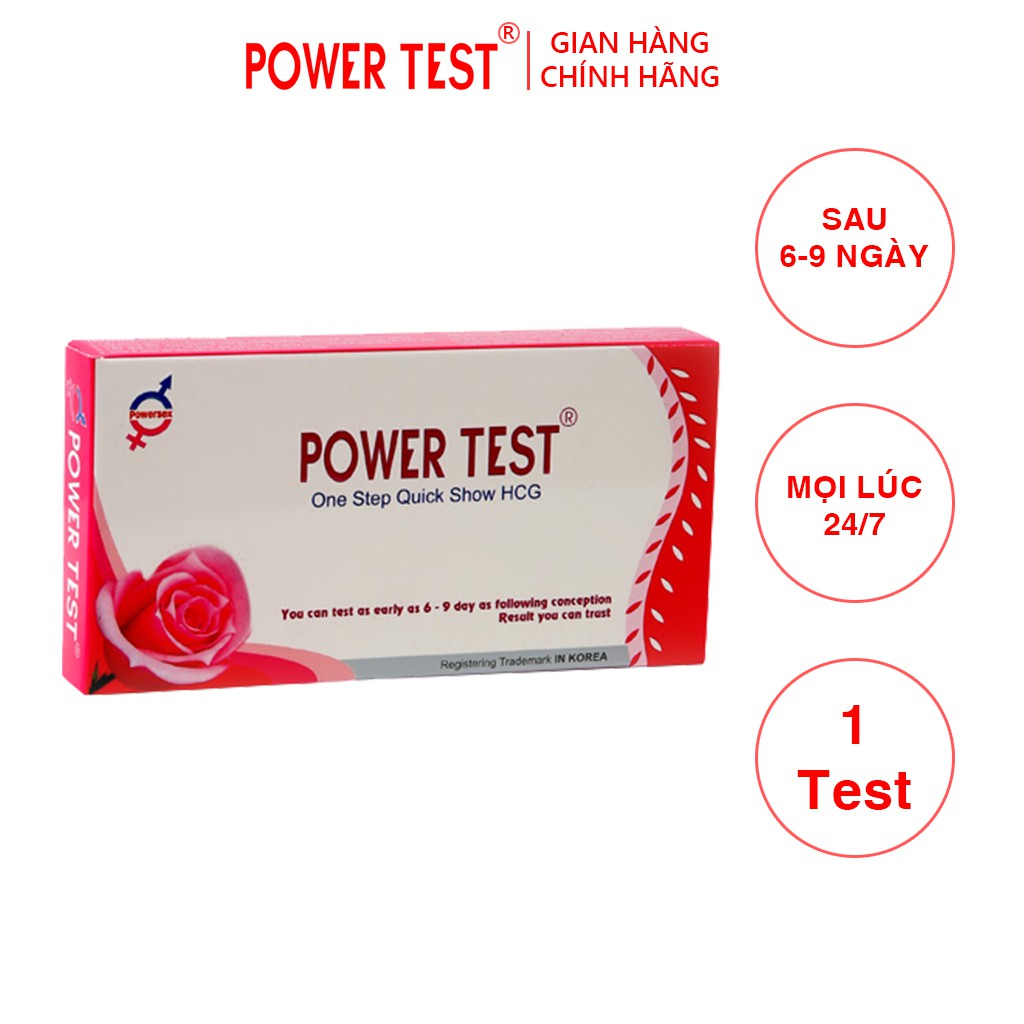 Que thử thai Powertest Hộp 1 chiếc - Que thử thai nhanh - test thử thai nhanh tức thì