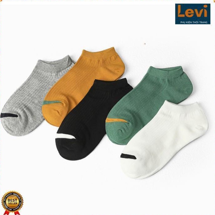 Tất Lửng Nam Nữ [Hộp 5 Đôi Tất Thuyền] Vớ Ngắn Cổ Cotton Cao Cấp Thoáng Khí Mềm Nhẹ Giữ Form Không Phai Không Xù