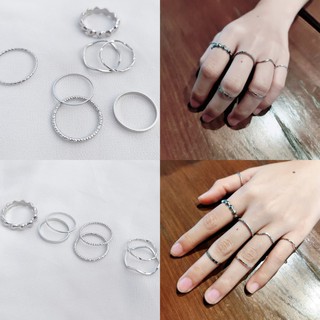 Sét nhẫn 7 chiếc phong cách đơn giản