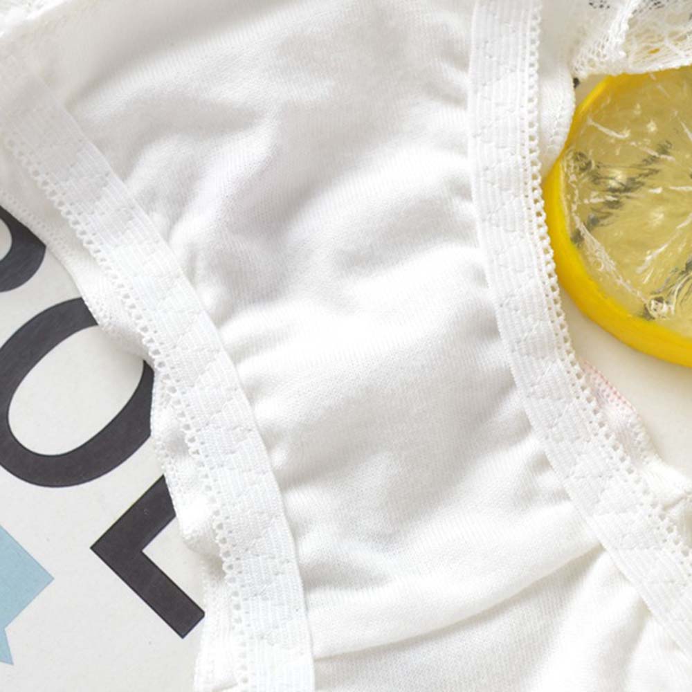 Quần Lót Nữ Vải Satin Phối Ren In Hình Trái Tim Xinh Xắn