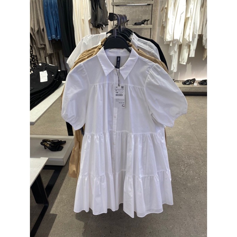 ( HÀNG QCCC) Váy BABYDOLL 3 Tầng , Cổ Sơ Mi , Tay Bồng Siêu xinh | BigBuy360 - bigbuy360.vn