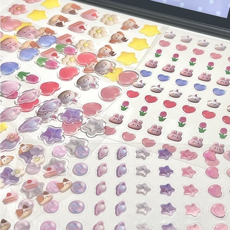 Miếng Dán Trang Trí Bình Nước/Điện Thoại Hình Động Vật Bằng Epoxy Dễ Thương Diy