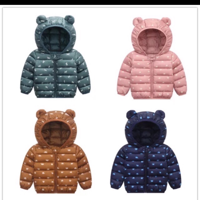 Áo phao tai gấu cho bé.