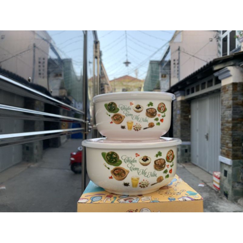 Bộ 2 thố sứ nắp hút chân không ( CMMN)