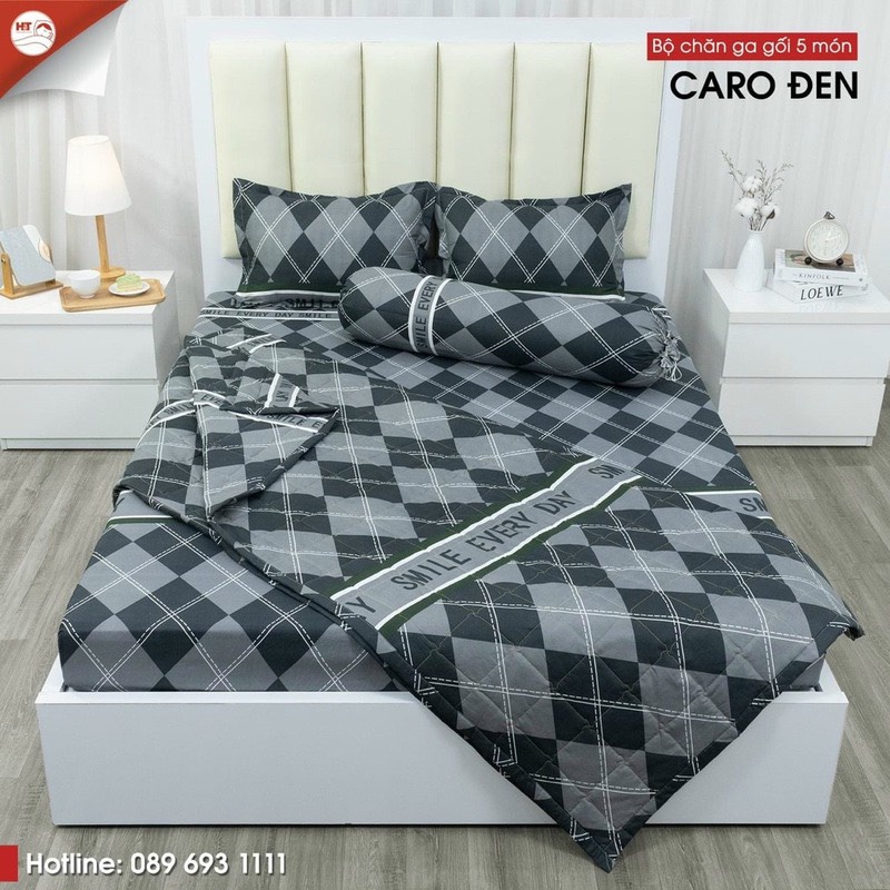 Bộ Chăn Ga Gối Hè 5 Món Cotton Polly Cao Cấp Hàng Loại 1 Sét Ga Gối 5 Món Đủ Kích 1m6 1m8 2m