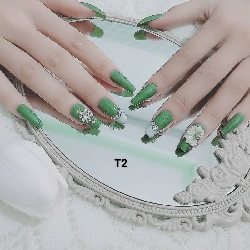 Set 24 móng tay giả Belly nail bộ 24 móng kèm keo không thấm nước có thể tháo rời làm đẹp cho nữ