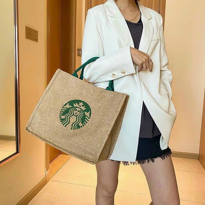 [Mã FAMARAL2 giảm 10K đơn 50K]Túi Cói Đi Biển Đi Chơi STARBUCK Tiện Lợi Sang Chảnh