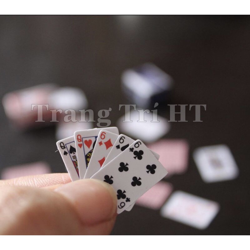 [Mã 11LSSALE giảm 100% đơn 50k] Mô hình bộ bài tây poker mini tí hon phụ kiện trang trí đồ chơi
