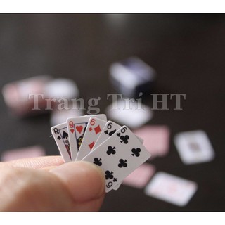 Mô hình bộ bài tây poker mini tí hon phụ kiện trang trí đồ chơi