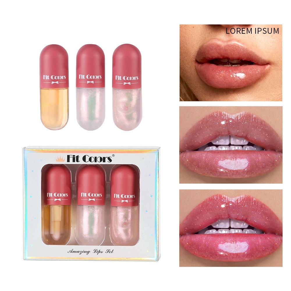 Son bóng dạng thạch mini trong suốt dưỡng ẩm chống thấm nước với 3 loại tùy chọn