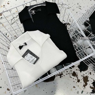 Áo len croptop cổ bẻ sát nách