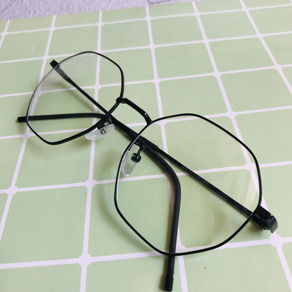 Kính mắt đa giác không độ chống bụi thời trang nam nữ