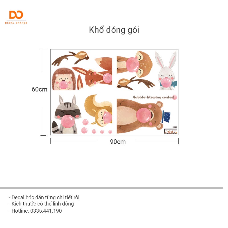 Decal dán tường cho bé trang trí phòng ngủ tủ quần áo QIBU