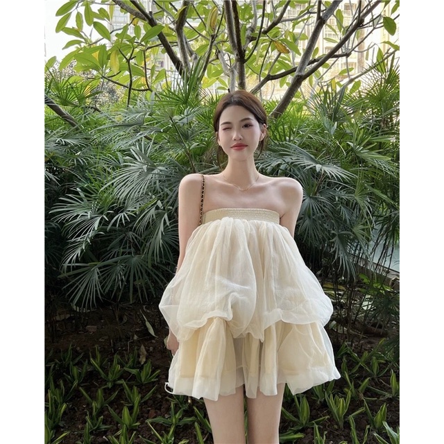 DORÉE - Đầm cúp ngực voan bồng bềnh