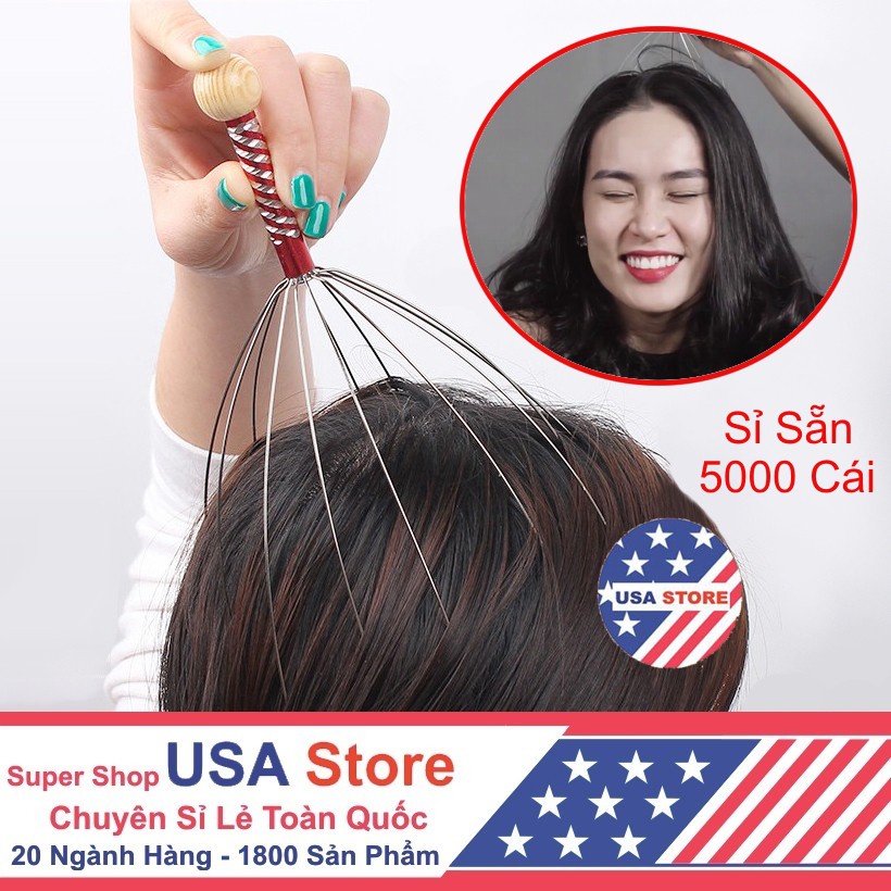 Cây Gãi Mát Xa Da Đầu - Dụng Cụ Massage Đầu Thông Minh - Giúp Lưu Thông Máu, Ngăn Ngừa Tóc Bạc