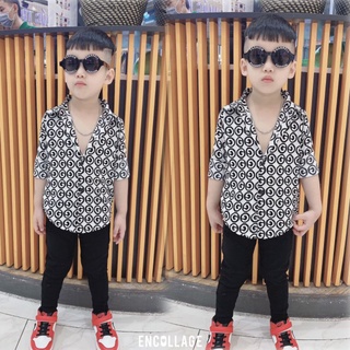 Áo sơ mi lụa cho bé trai ( lẽ size)