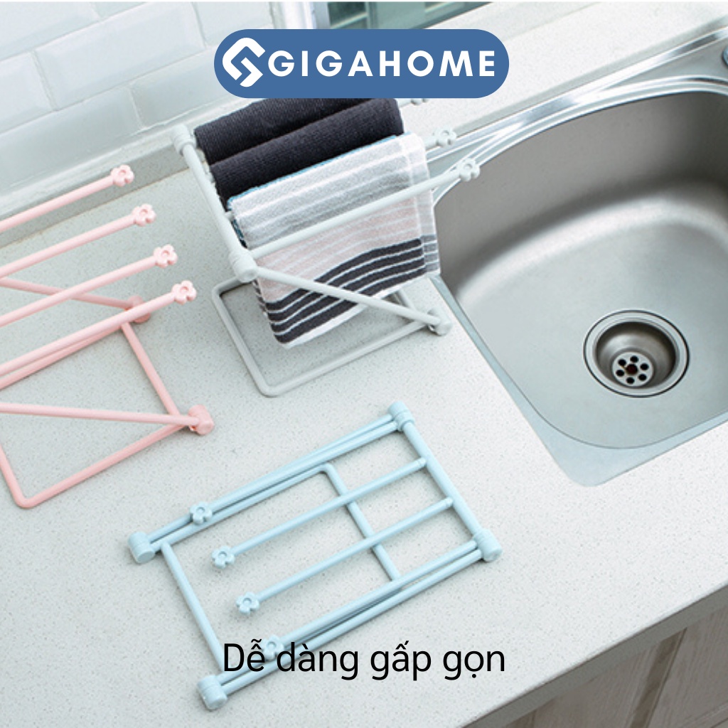 Giá Treo Khăn Nhà Bếp, Treo Ly, Bình Sữa 4 Thanh Tiện Lợi GIGAHOME Hình Chữ Z 9555