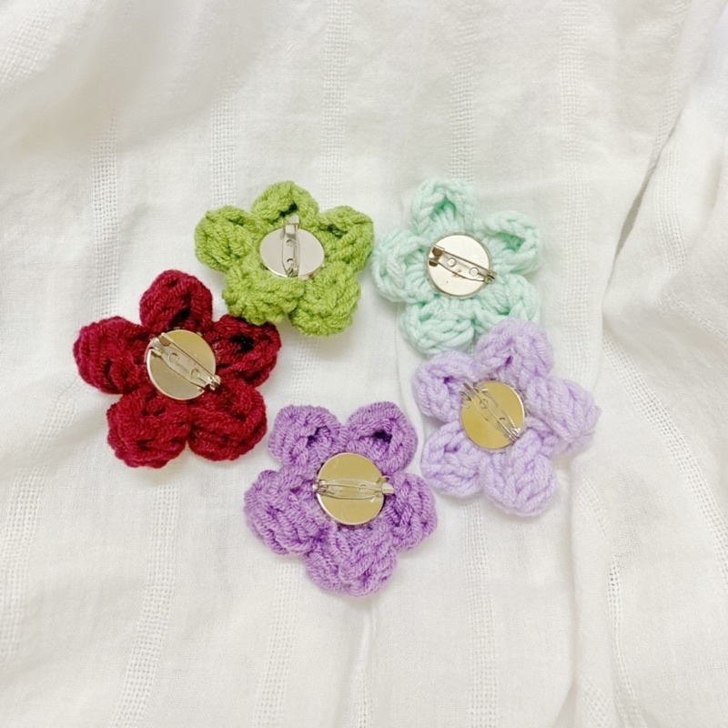 Combo hoa len có móc cài màu ngẫu nhiên